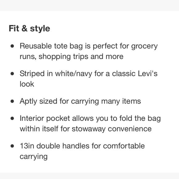LEVI'S Striped Reusable Shopping Bag - Picture 5 of 8
